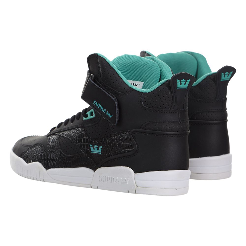 Baskets Montantes Supra Bleeker Noir Turquoise Black/Atlantis-Off White Homme | MOI-00410494